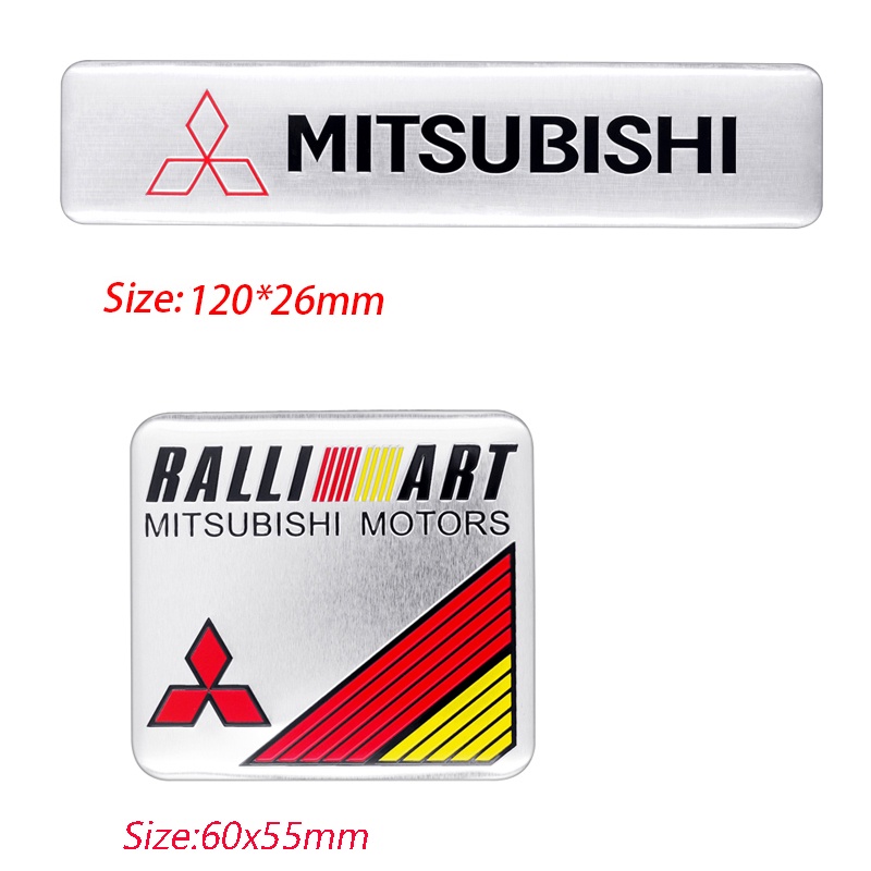 Nhãn dán hợp kim nhôm họa tiết Ralliart trang trí thân xe hơi Mitsubishi Outlander Eclipse Galant Mirage Montero L200