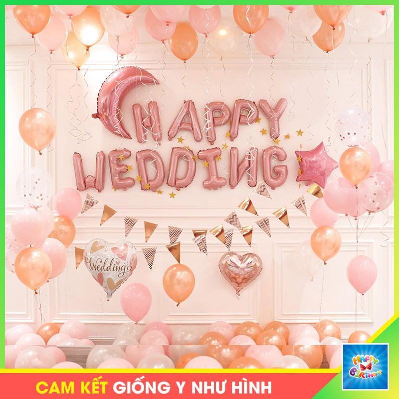 Set trang trí phòng cưới tân hôn Happy Wedding PCC007 #TrangTriSinhNhat