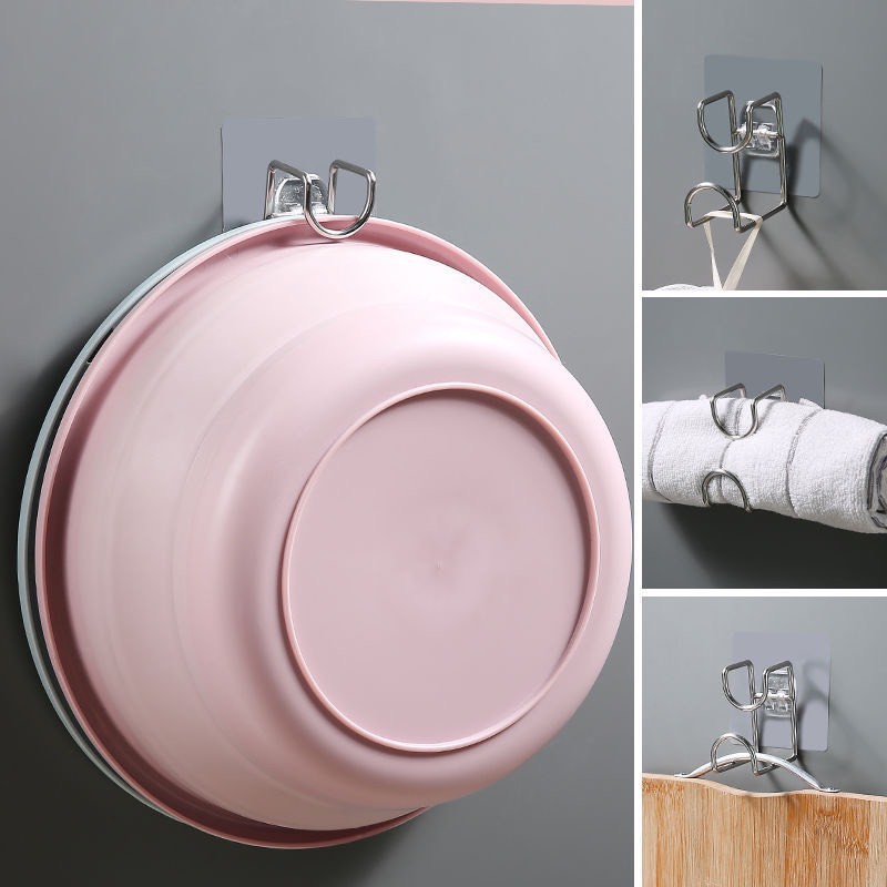Móc Inox Dán Tường Treo Thau Chậu, Khăn, Quần Áo/ Giá Gắn Tường Treo Đồ Nhà Bếp, Nhà Tắm Chịu Lực Siêu Chắc, Siêu Bền