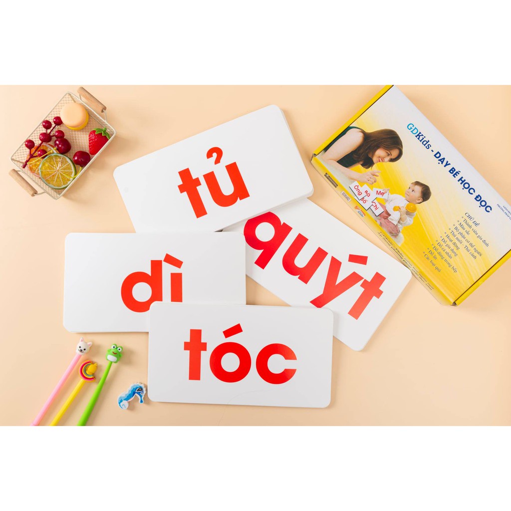 Thẻ Dạy Bé Học Đọc Thẻ Học Thông Minh GDKids Flashcard Học Chữ Chuẩn Glenn doman Bộ Cơ Bản