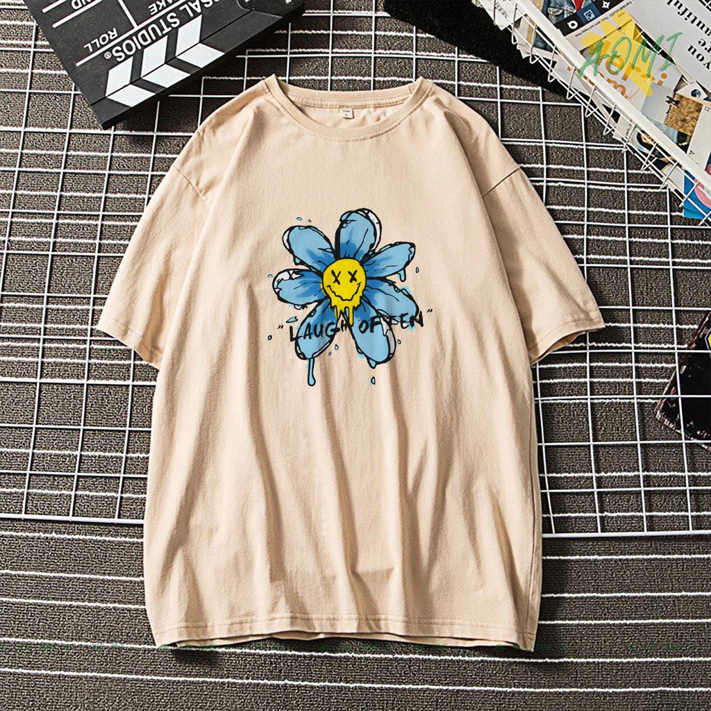 ÁO THUN UNISEX AOMI HOA HẢI ĐƯỜNG JACK J97 ĐOM ĐÓM TAY NGẮN TAY LỠ NAM NỮ CHẤT LƯỢNG CAO