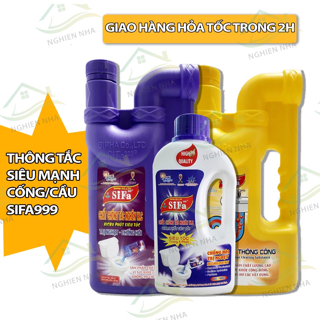 CHẤT THÔNG CẦU CỐNG 1.6KG SIFA, TRỊ TẮT NGHẼN BỒN CẦU, ĐƯỜNG CỐNG SIÊU TỐC