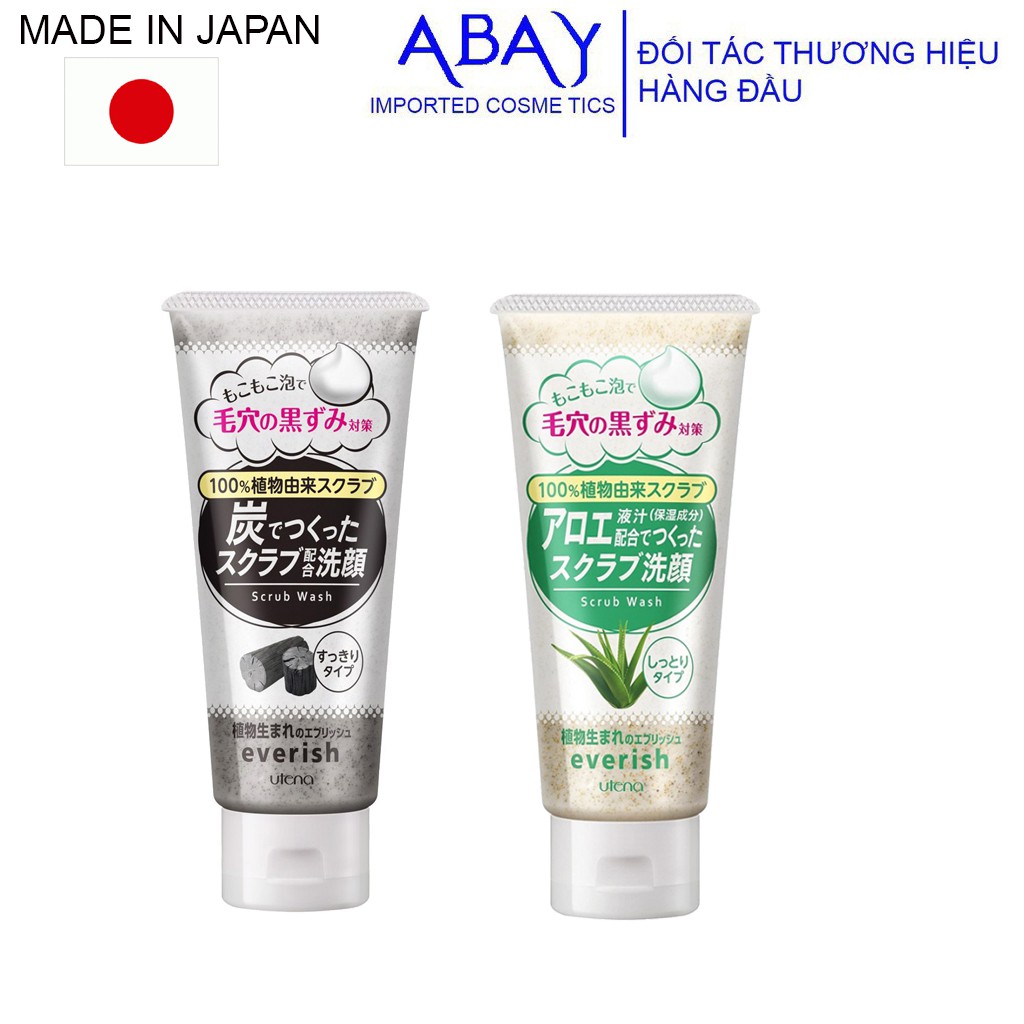 Sữa Rửa Mặt Tẩy Tế Bào Chết UTENA EVERICH FACIAL SCRUB WASH 135g - HÀNG NỘI ĐỊA NHẬT
