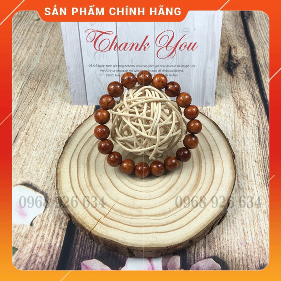 Vòng tay phong thủy huyết long nuFREESHIPVòng đeo tay phong thủy gỗ huyết long nu