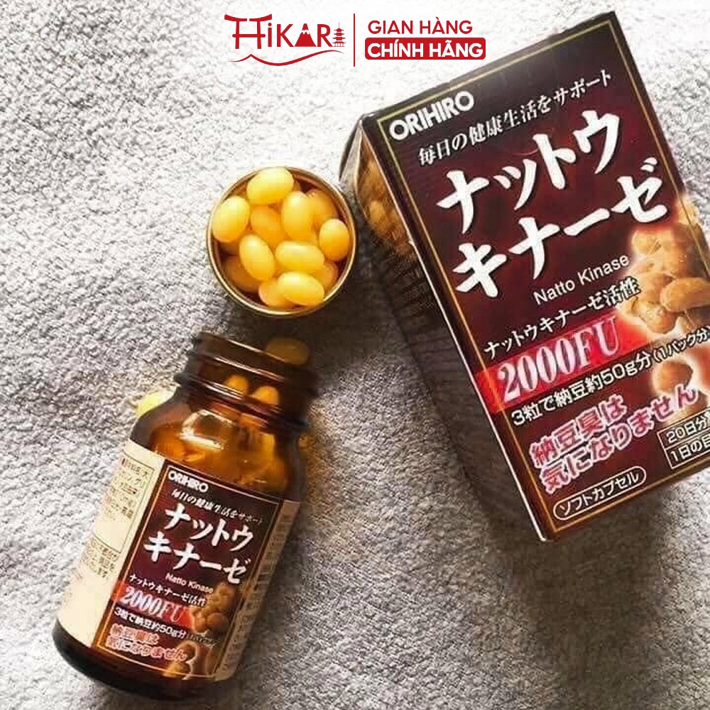 Viên uống chống đột quỵ tai biến Nhật Bản Natto Kinase 2000FU Orihiro loại 60 viên