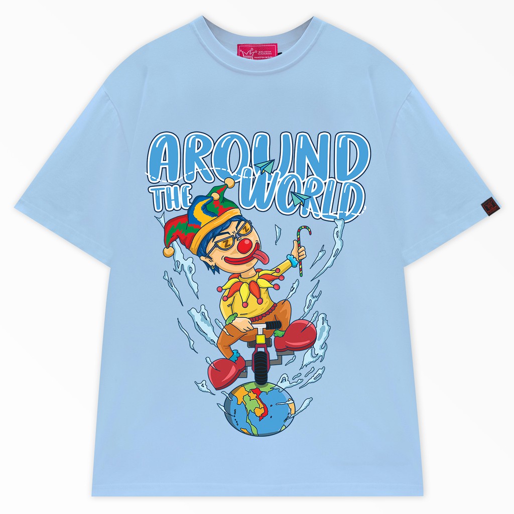 Áo thun tay lỡ local brand ULZZ ulzzang around the world dáng unisex tay lỡ U-13