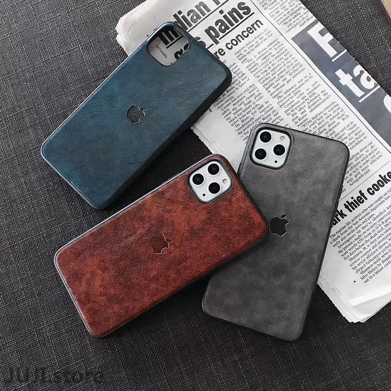 Luxury PU Leather Phone Case iPhone 7 8 Plus X XS Max XR 11 Pro Max Silicon Shell Soft TPU Leather Luxury Handmade Back Cover iPhone 12 Pro Max 12 Mini