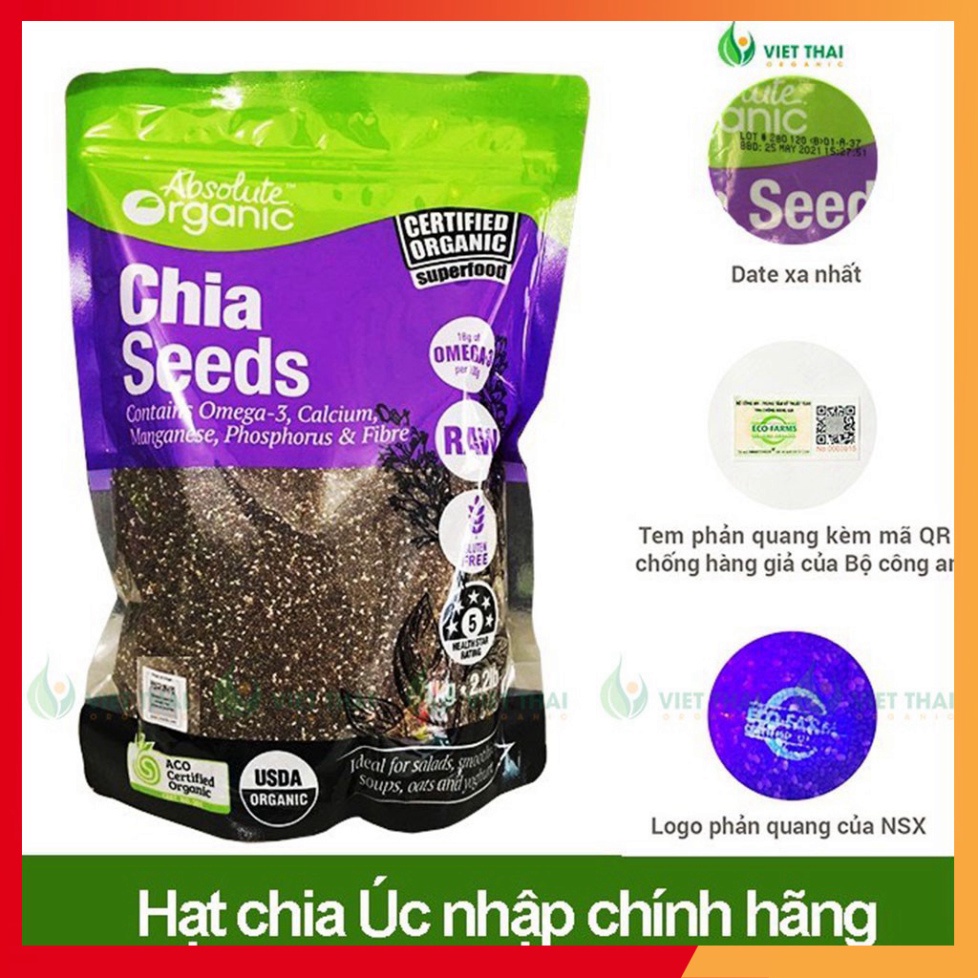 Hạt chia [FREESHIP] Hạt chia Úc Absolute Organic mới nhất