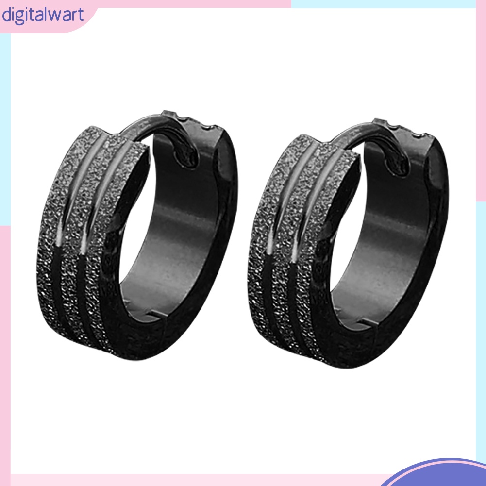 Khuyên Tai Tròn Dạng Vòng Phẳng Bằng Thép Không Gỉ Thời Trang Cá Tính Dành Cho Nam Và Nữ