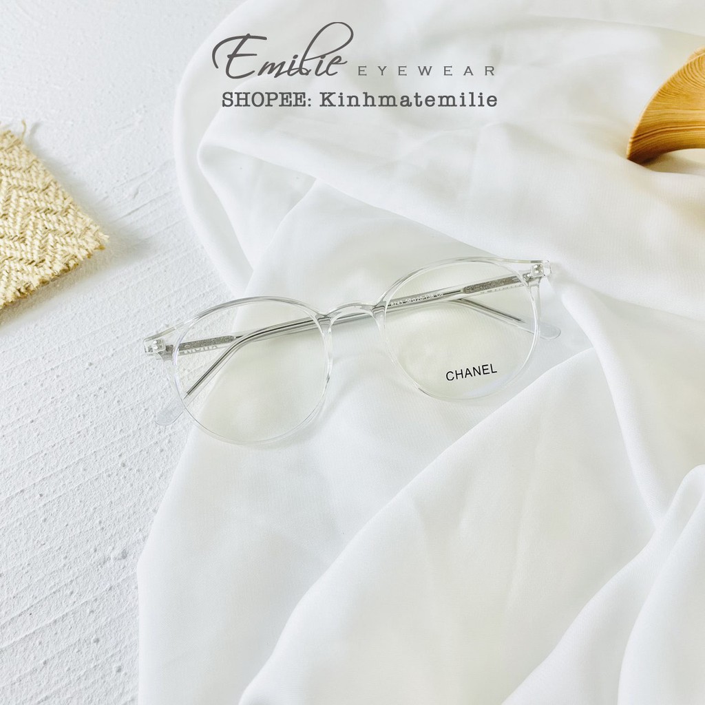 Gọng kính nhựa dẻo tròn nam nữ Emilie eyewear phụ kiện thời trang 8243