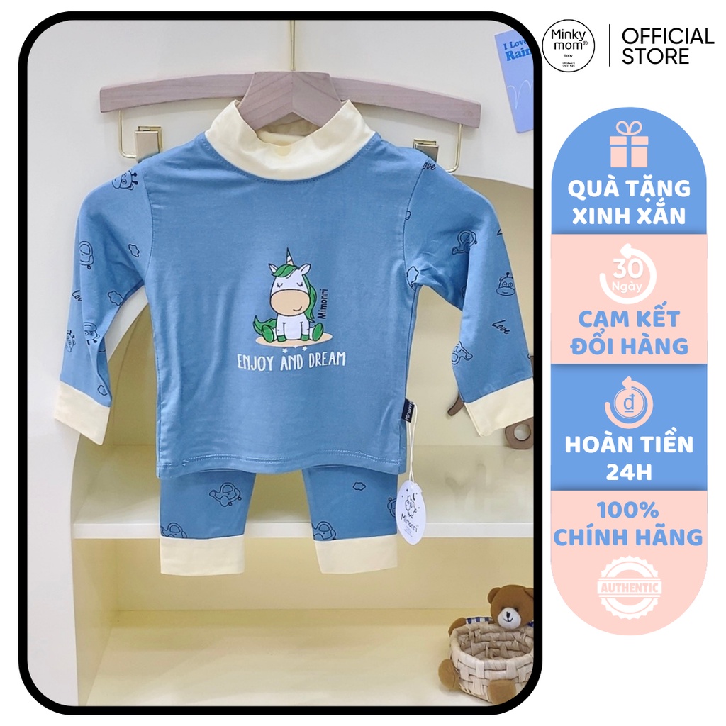 [SALE] Bộ Thun Lạnh Dài Tay Bé Trai, Bé Gái KIMCHIBABY Cổ 3P Hoạ Tiết Tuần Lộc, Bộ Quần Áo Cho Bé Mặc Nhà KWTD2218