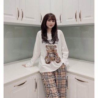 [Ảnh thật] Set Áo Gấu Quần Kẻ Bbr