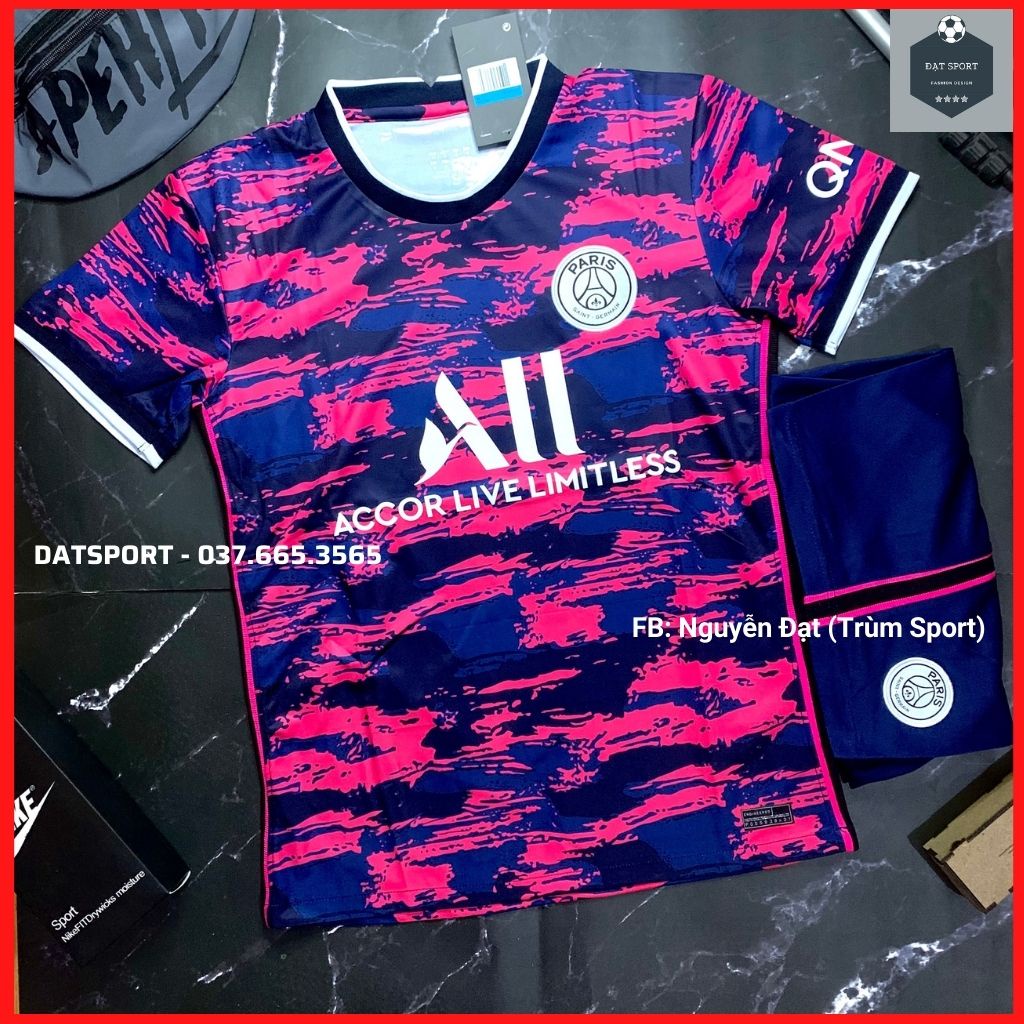 Áo PSG Trainning 21/22⚡FREESHIP⚡Bộ Quần Áo Bóng Đá CLB PSG Màu Loang Hàng Gai Thái Cao Cấp Siêu Nhẹ