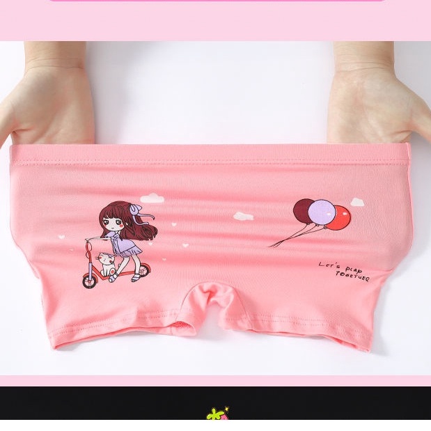 【 3 Cái Mua Sắm Mini】【 3-12 Năm】 Cá Tuyết☑️ Quần Lót Ngắn Chất Liệu Lụa Cho Bé Gái Z040# Quần Short In Họa Tiết Hoạt Hình Đáng Yêu Cho Bé