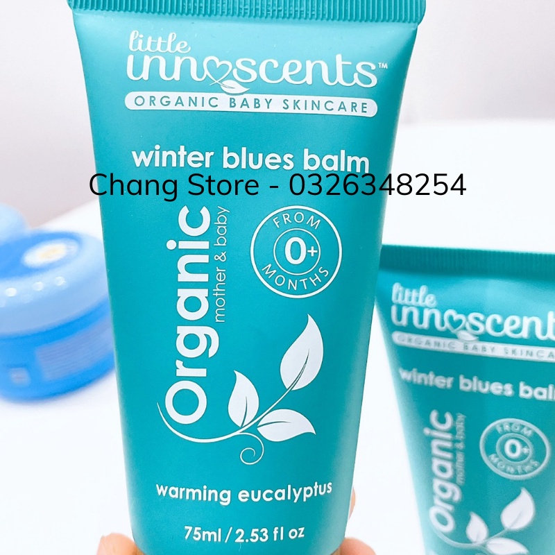 Dầu bôi ấm ngực phòng ngừa cảm cúm,giảm ho,nghẹt mũi từ Khuynh Diệp Little Innoscents winter blue balm Úc