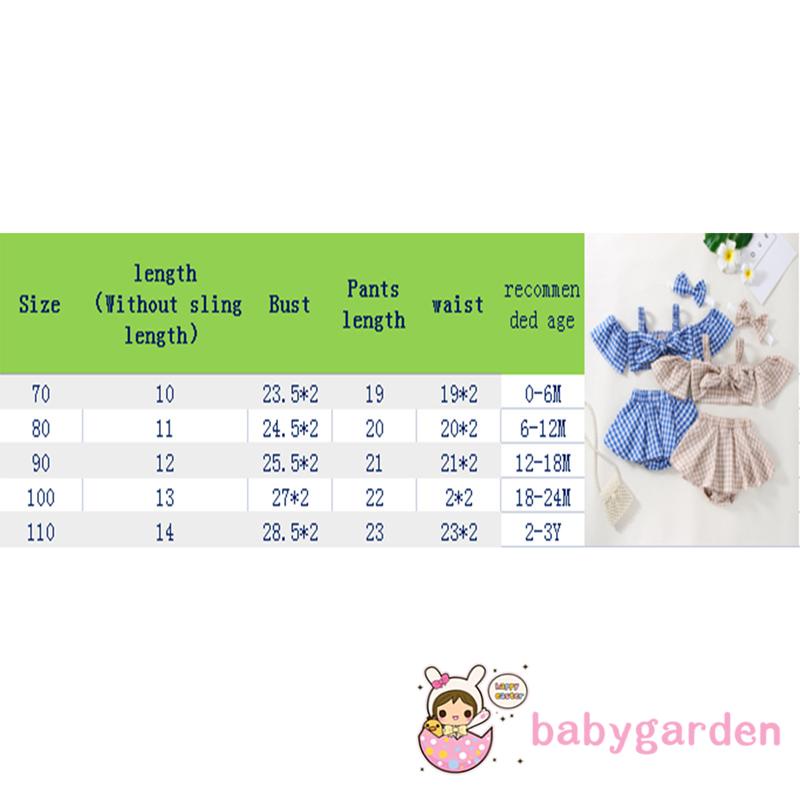 Set Áo Trễ Vai Tay Ngắn Kẻ Sọc Ca Rô + Chân Váy Thời Trang Hè Xinh Xắn Cho Bé Gái 0-3 Tuổi