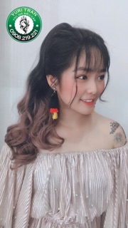 [ẢNH THẬT] Tóc giả Yuritran (Tóc ngoặm ombre hồng tím khói)