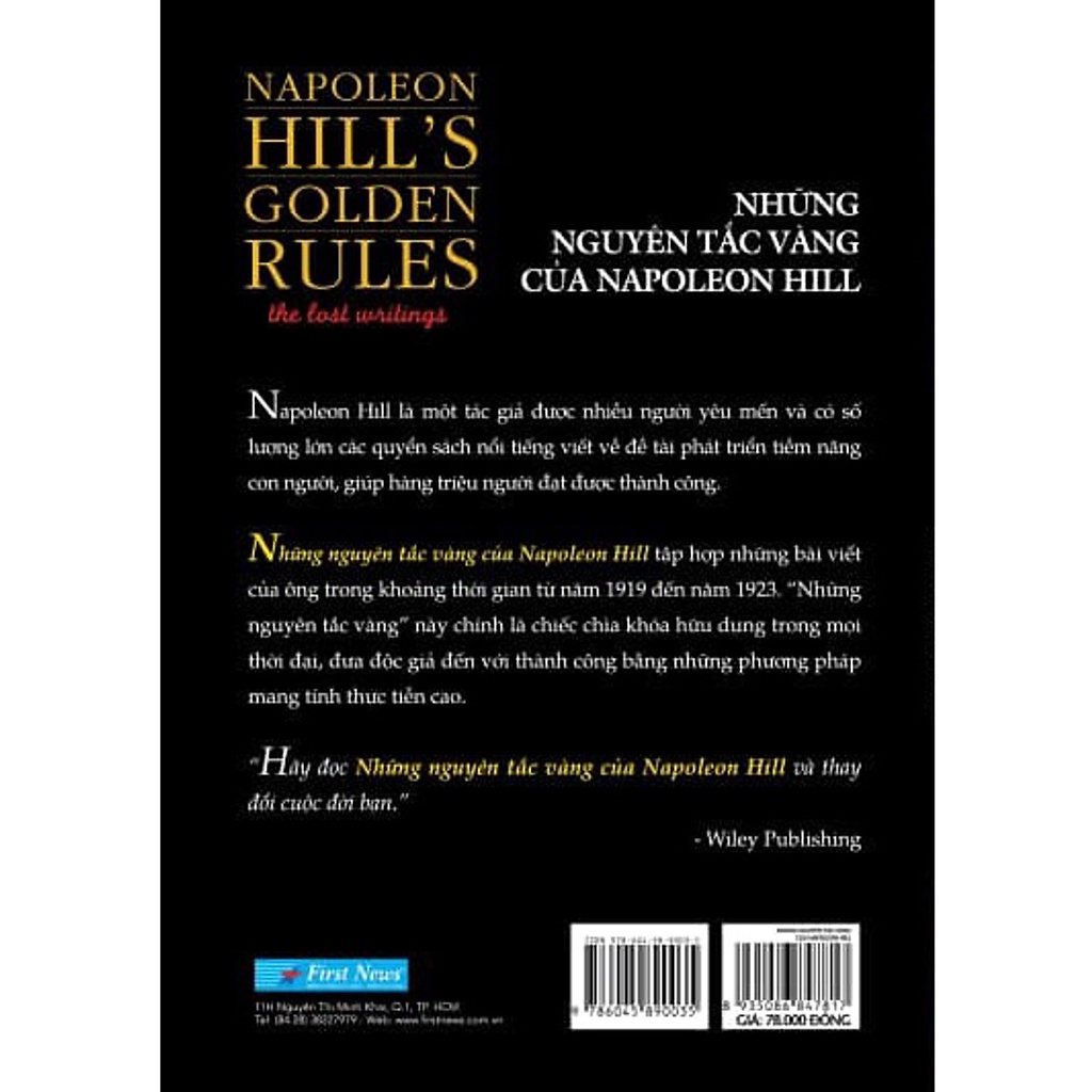 Sách - Những Nguyên Tắc Vàng Của Napoleon Hill