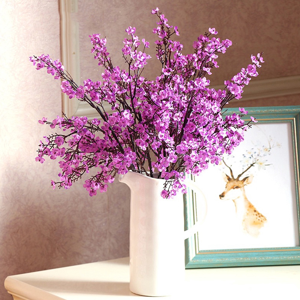 Cành hoa đào nhân tạo nhiều màu tuỳ chọn trang trí đám cưới