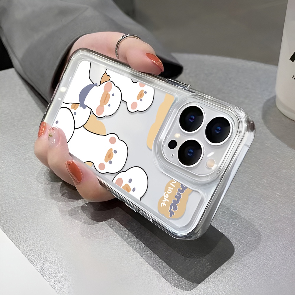 Ốp Điện Thoại Mềm Hình Vịt Xếp Chồng Không Gian Cho iphone 14 Pro Max 14 Plus 13 11 12 7Plus X XR XS Max 8 7 se2020