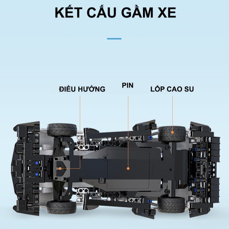 Đồ Chơi Lắp Ráp Xe Điều Khiển Từ Xa Lắp Siêu Xe Z-WIND CaDA C51054 Với 457 Mảnh Ghép