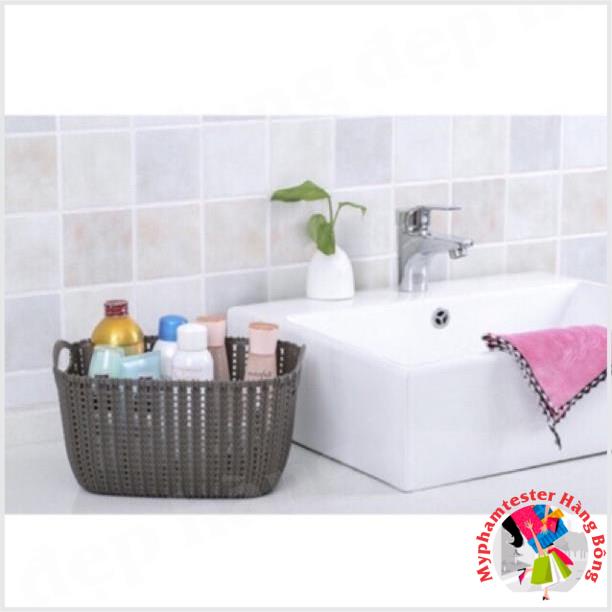 Rổ mây Đan bằng nhựa 3 cỡ phong cách Hàn quốc