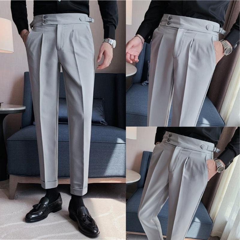 quần âu nam 2 khuy sắn gấu màu đen xanh ghi xám trắng đẹp công sở hàn quốc cao cấp ống đứng côn suông rộng co giãn