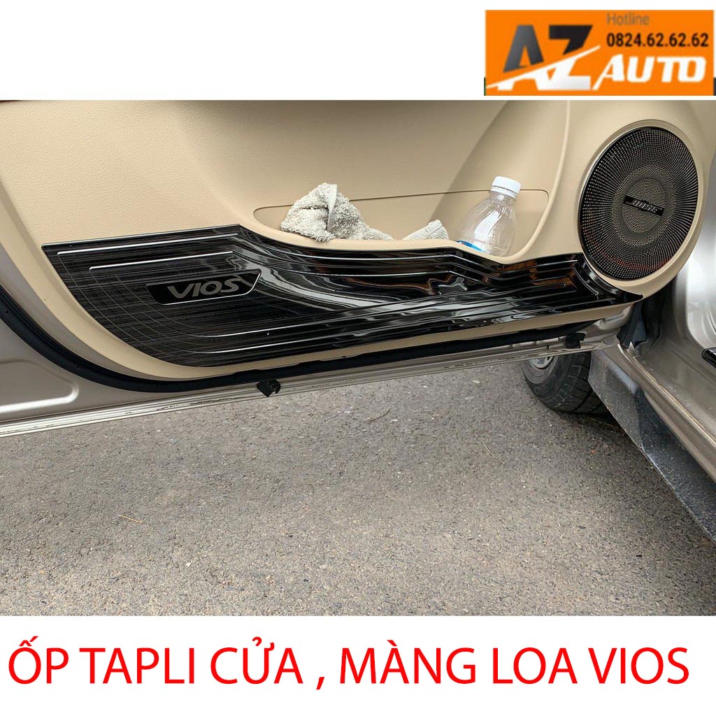 Ốp chống xước tapli cánh cửa titan Vios 2019- 2022, ốp màng loa Vios 2019 -2022 Titan