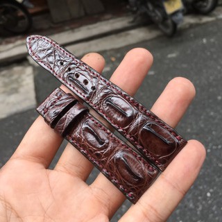 Dây đồng hồ hột lưng da cá sấu cao cấp (Trong lót da bò)