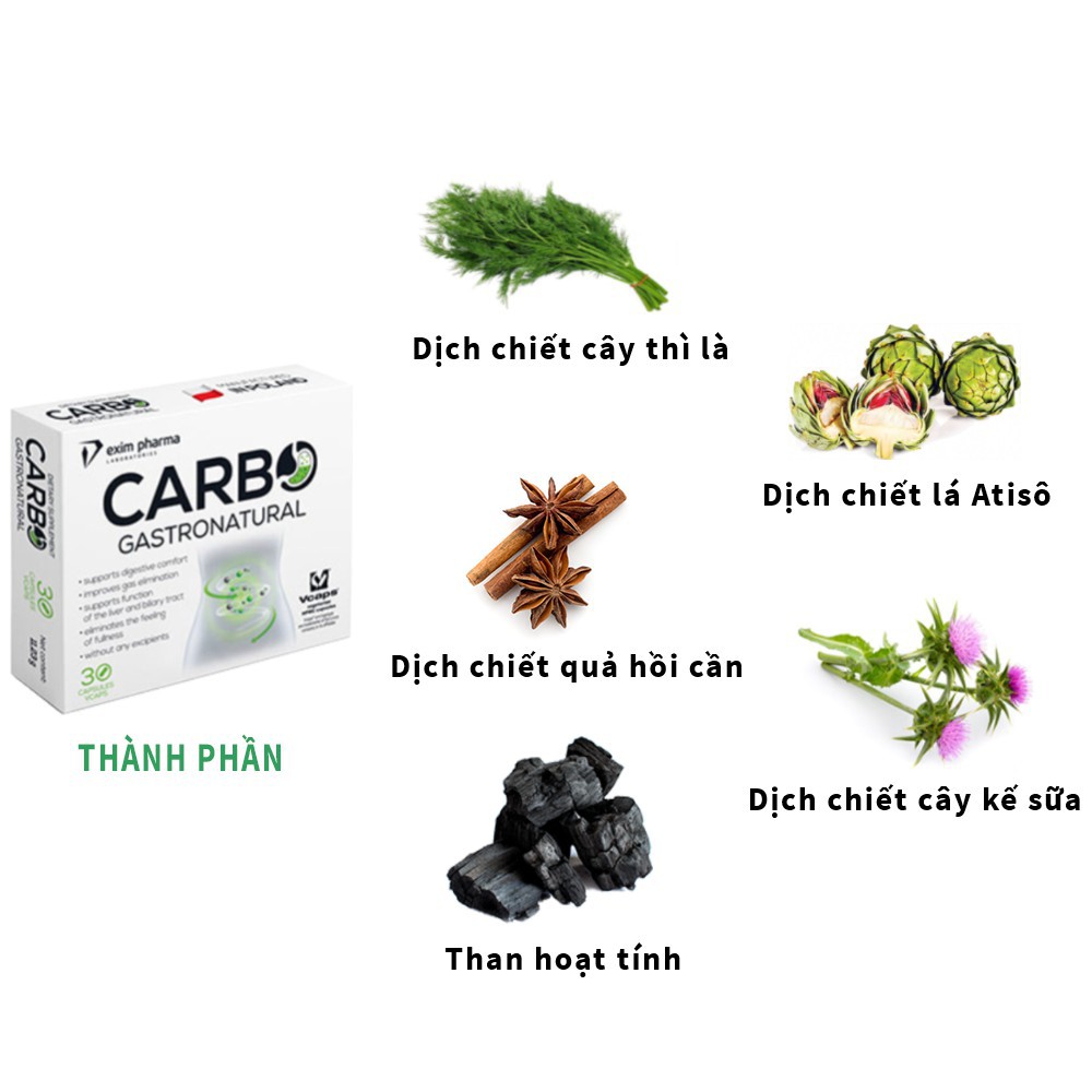 THỰC PHẨM HỖ TRỢ TĂNG CƯỜNG TIÊU HÓA CARBO GASTRONATURAL 60 Viên