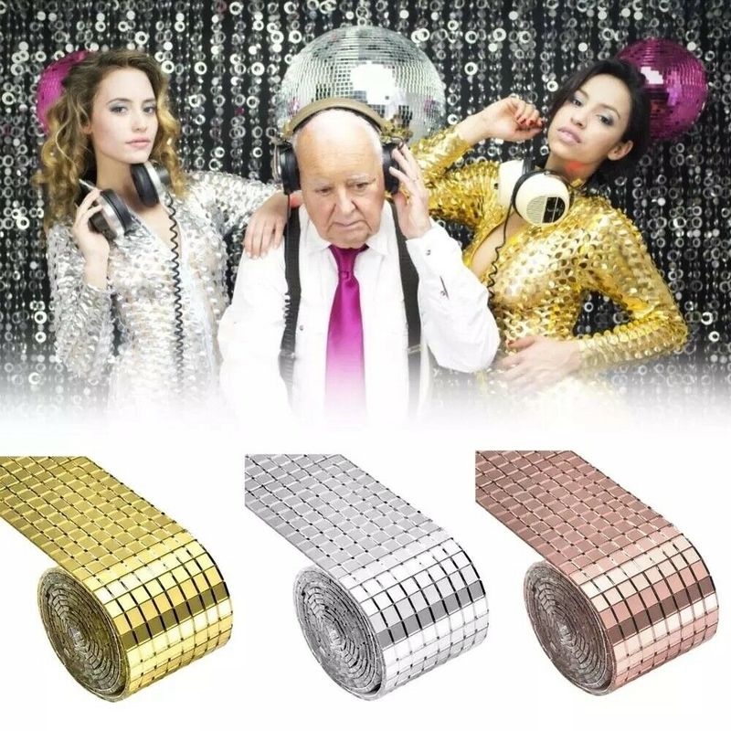 Cuộn Dây Ruy Băng Dài 1M Dán Tường Mặt Gương Tự Dính Trang Trí Nhà Cửa