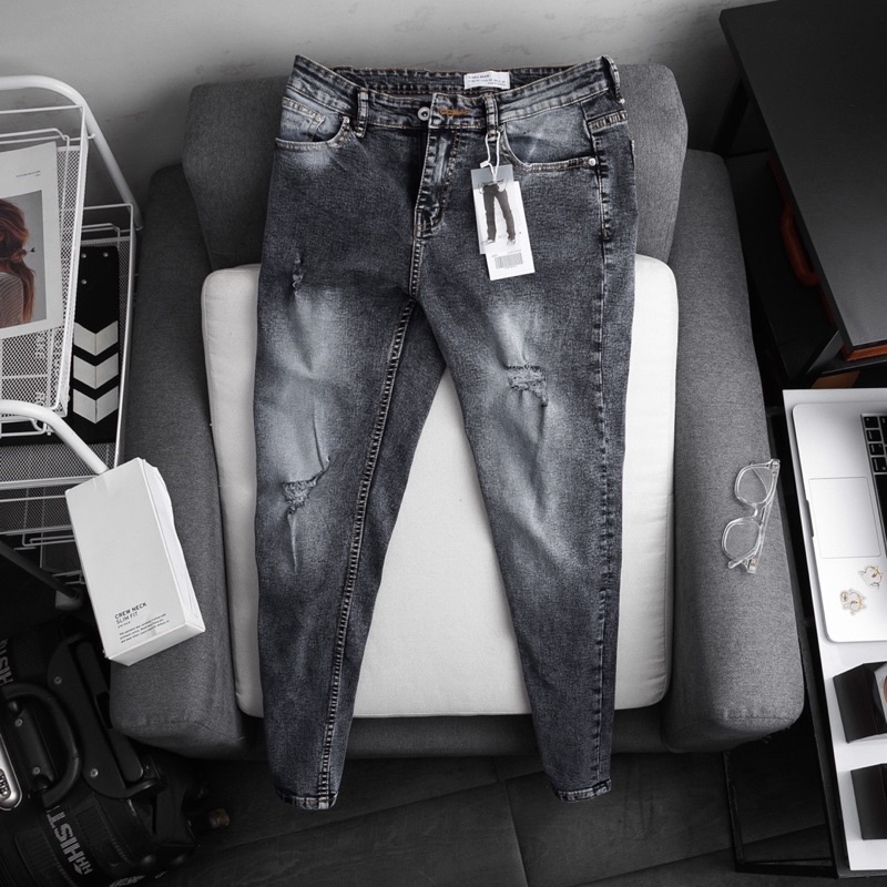 Quần jean dài cao cấp nam slimfit thời trang VNXK ống ôm nhẹ co giãn