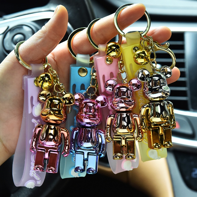 Móc Khóa Hình Chú Gấu Bằng Nhựa Acrylic Màu Sắc Gradient Sáng Tạo