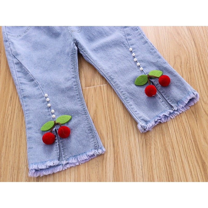 Quần Jeans Thắt Nơ Co Giãn Thời Trang Mùa Hè Cho Bé Gái 1-6 Tuổi