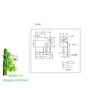 Jack cắm nguồn DC 3.5x1.3 Jack cái
