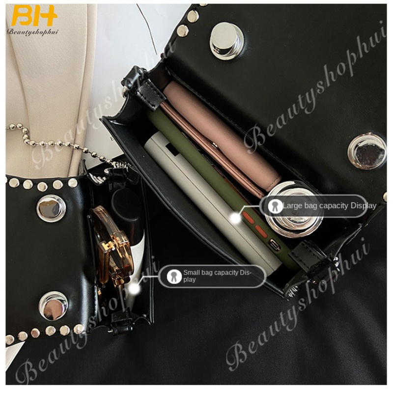 Túi Xách Đeo Vai Kiểu Vuông Đính Đinh Tán Thời Trang Dành Cho Nữ