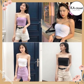 🆕 Áo quây ngực KA Closet có 3 màu đen, trắng, tím, chất thun gân co dãn, chun ngực bên trên tránh tụt, không đệm