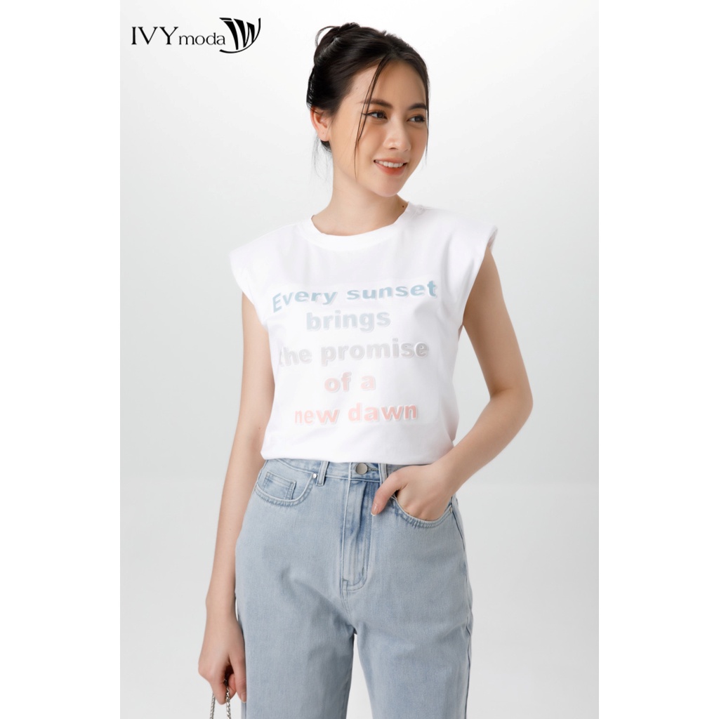 Áo thun in quote ombre nữ IVY moda MS 56B9262
