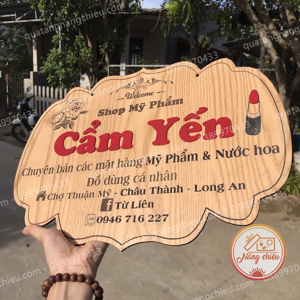 ▥♕☾Bảng hiệu gỗ vintage treo Shop bán hàng - Free thiết kế theo yêu cầu