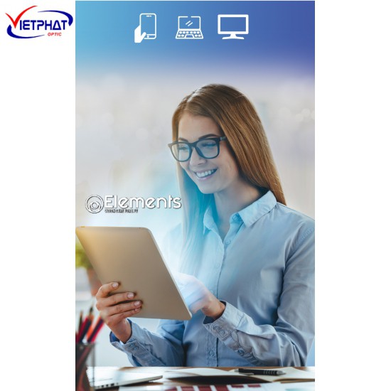 Tròng kính ánh sáng xanh ELEMENTS 1.56 SPH BLUE UV CUT chính hãng Singapore