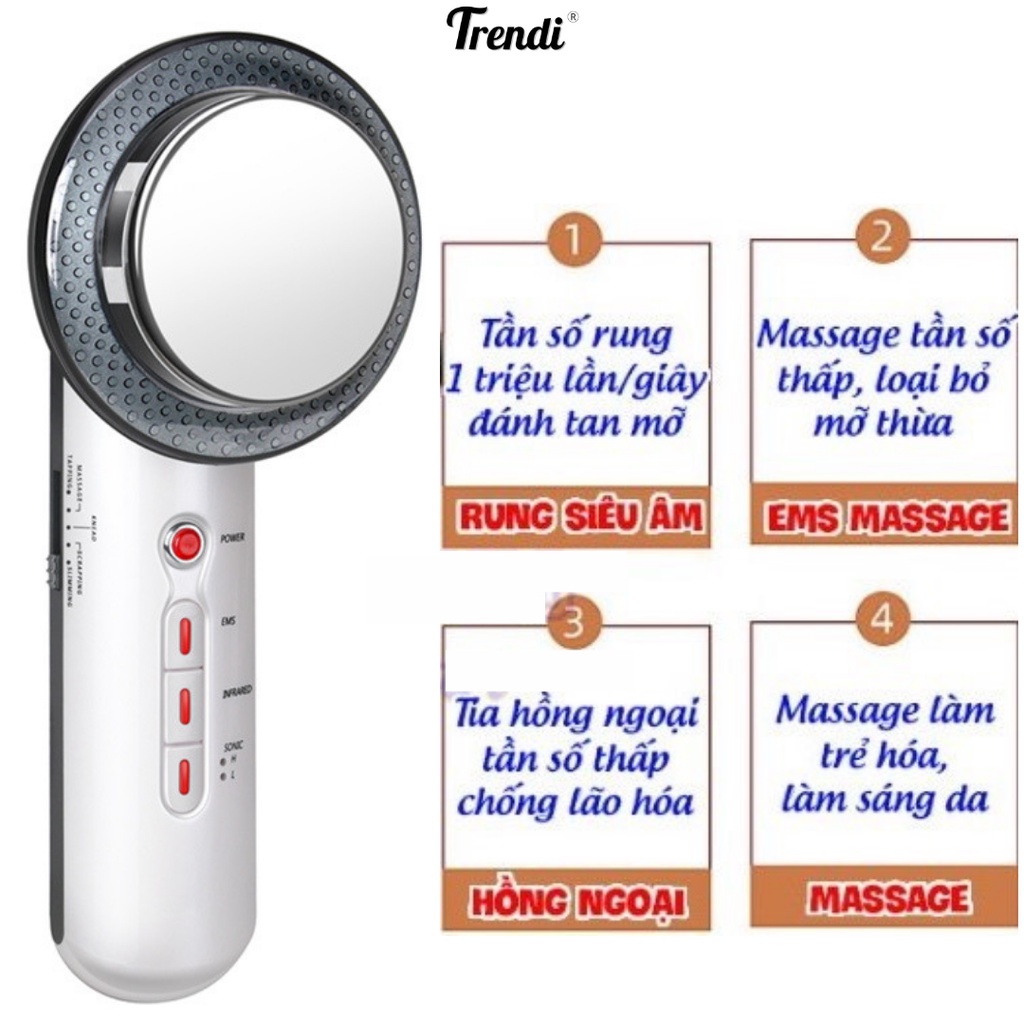 Máy Massage Giảm Mỡ Bụng Đùi Mông Cầm Tay - Giảm Mỡ sử dụng công nghệ Sóng Âm Sonic và điện châm EMS - BH 6 Tháng