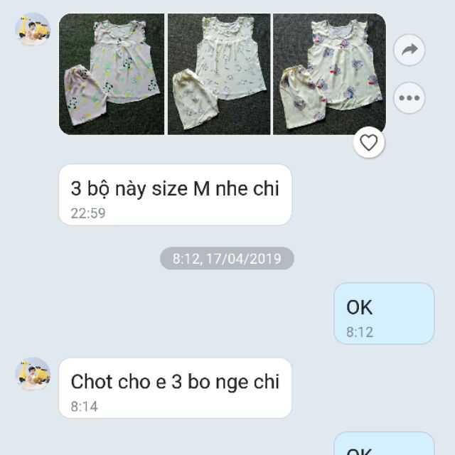Combo 3 bộ bé gái