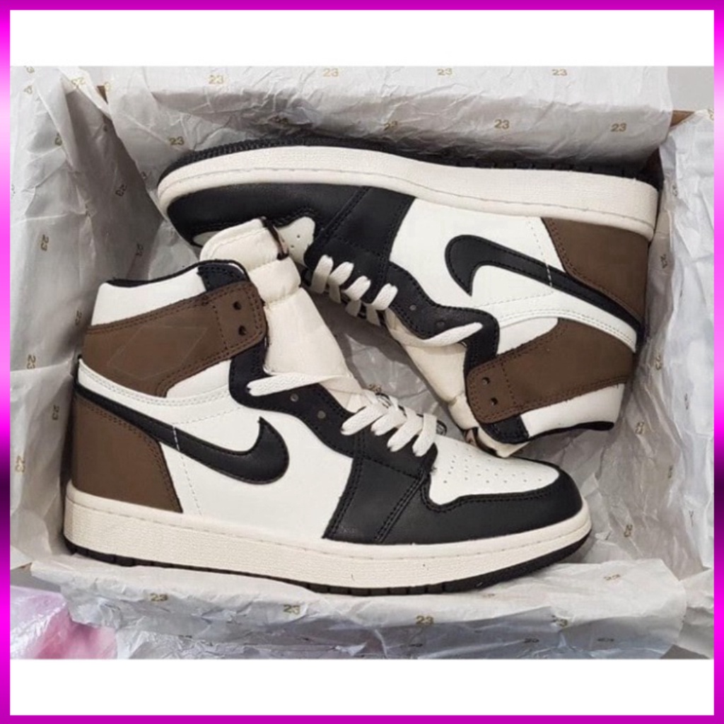 Giày sneaker JD Nâu Cao Cô, Giày 𝐉𝐨𝐫𝐝𝐚𝐧 𝟏 Dark_mocha Cao Nam Nữ Hot Trend 2022 full box bill +Tặng dây