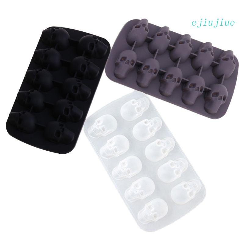 Khuôn Làm Đá / Sô Cô La / Cocktail Bằng Silicone Hình Đầu Lâu 3D DIY 10 Ngăn Tiện Lợi Dành Cho Nhà Bếp / Quán Bar