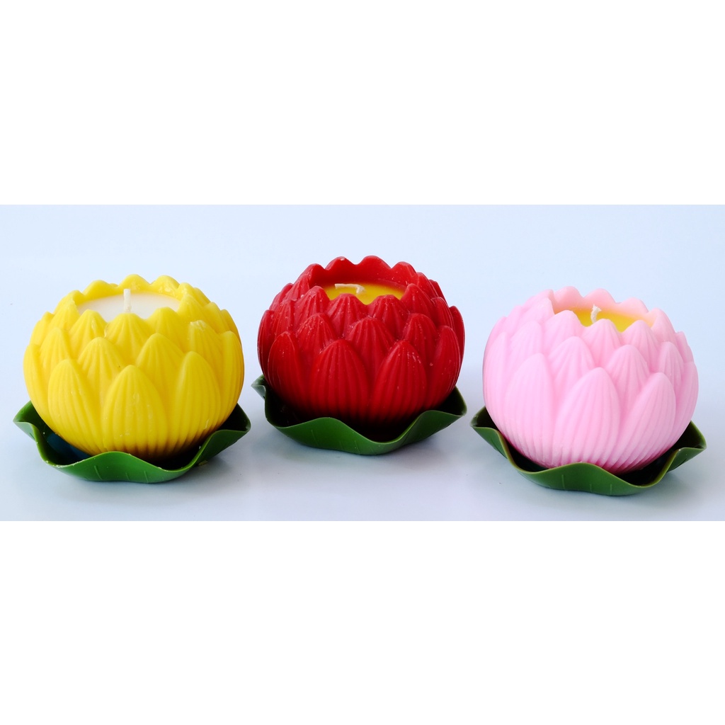 [4 màu] Hộp 2 nến thơm hoa sen lớn LUCKY PRAYER FTRAMART EDC0757 -chọn nhiều màu sắc, thích hợp trang trí, thờ cúng