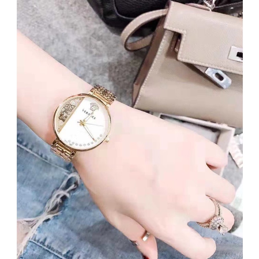 Đồng Hồ Đeo Tay versace medusa Bằng Thép Không Gỉ Thời Trang Cho Nữ