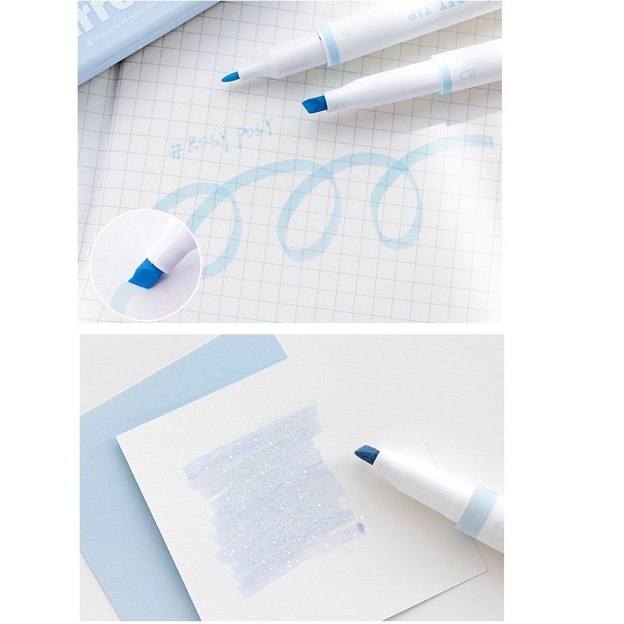 Bộ 5 Bút Mực Gel Nhiều Màu Sắc Bắt Sáng Phong Cách Retro Dành Cho Học Sinh C7128