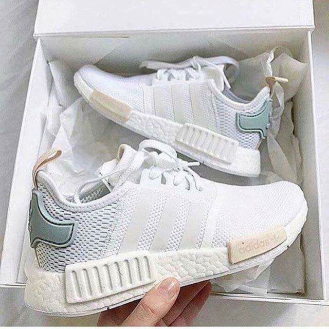 Giầy thể thao sneaker NMD r1 trắng gót xanh [ TOP1 ]