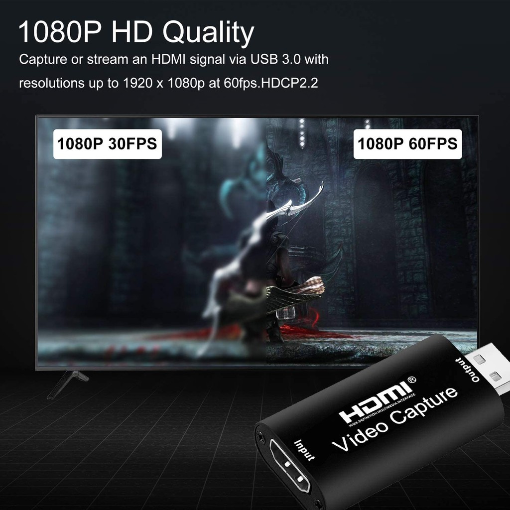 Đầu chuyển HDMI vào laptop, pc qua cổng USB, Video capture hỗ trợ độ phân giải 4K - HDMI - Usb 3.0