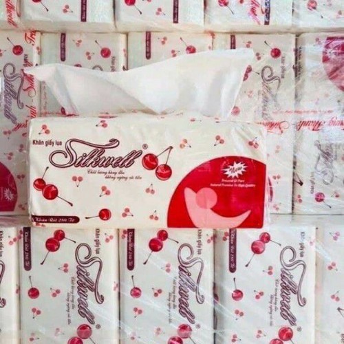 GIẤY ĂN ĐA NĂNG SILKWELL ĐỎ 280 TỜ HÀNG CHUẨN ĐẸP